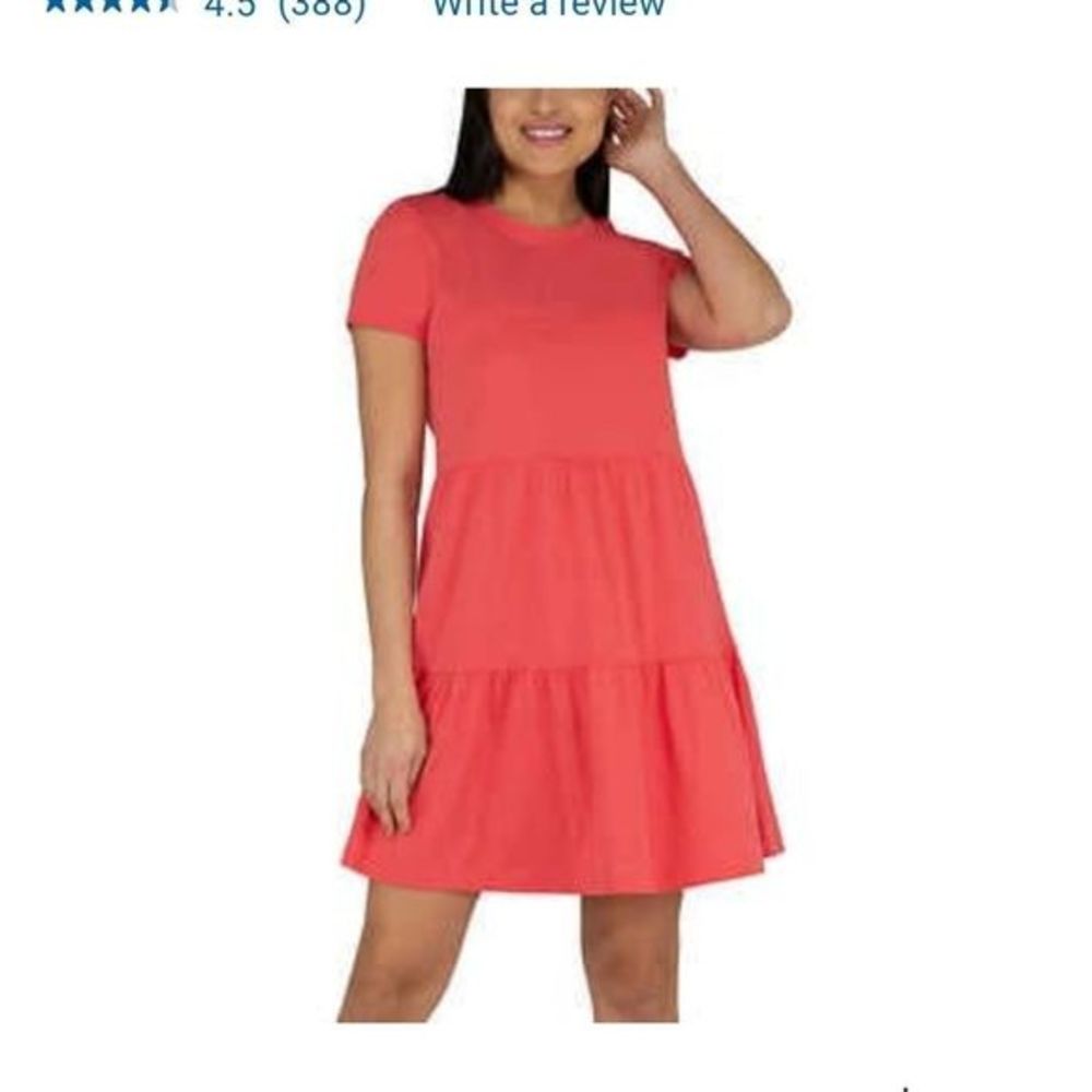Nicole Miller two tiered coral dress